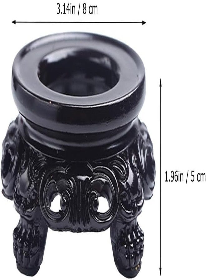 aoukoslt Black Wooden Display Stand for Crystal Sphere Quartz Ball Holder, Hollow Wood Stand Base for Crystal Ball Sphere Globe Stone Decoration Display Pedestals, Display Pedestals, Home Décor Accents - Image 2